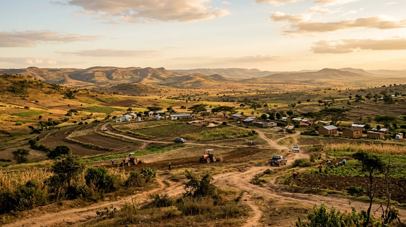 East African mining and agricultural landscape